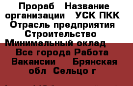 Прораб › Название организации ­ УСК ПКК › Отрасль предприятия ­ Строительство › Минимальный оклад ­ 1 - Все города Работа » Вакансии   . Брянская обл.,Сельцо г.